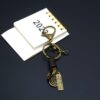 Wholesale Factory hand-woven key chain accessories lobster clasp retro versatile leather rope key chain semi-finished DIY hanging