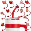 Wholesale Valentine's Day Love Series Straw Cap Food Grade Silicone Straw Dust Plug 8/10mm Straw Cover