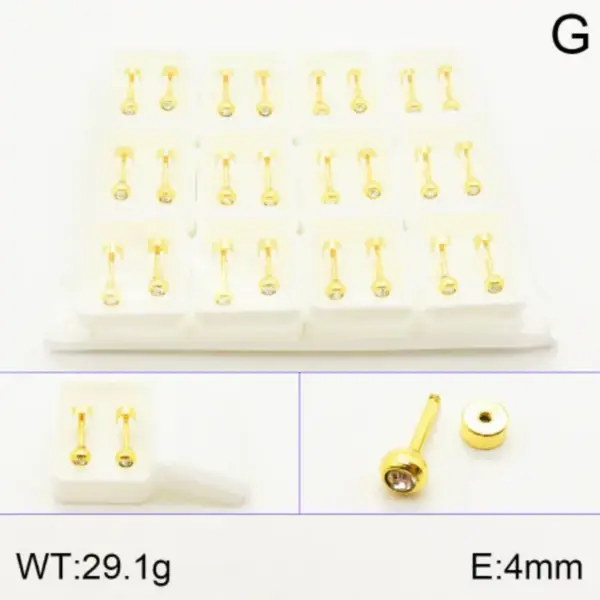 Wholesale Vacuum Plating 18K Gold Plated Square 304 Stainless Steel Elegant Cute Shiny Ear Studs