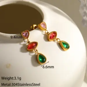 Two Heart-shaped Water Drop Earrings