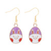 oly-9e6b9074ce0a4ccfc2f1c3250d6b8b0e Wholesale Easter Egg Ear Hook Earrings Alloy Color Oil Dropping Wave Pendant Spring Carnival Party Jewelry
