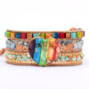 oly-9e6f8e971edd78d8d9eeb01a721e3b72 Wholesale heart-shaped 5-color natural Emperor stone leather wrapped bracelet woven multi-layer bracelet manufacturer