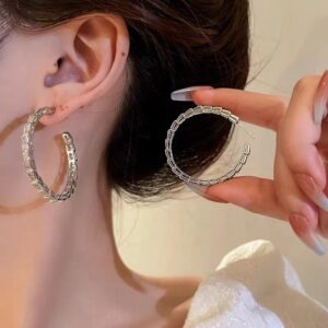 S152-platinum (pair of earrings) / Adjustable Opening