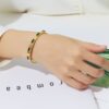 Wholesale Ig Style Stainless Steel Bracelet 18K Gold Plated Diamond Bracelet Gold Retro Stacked Titanium Steel Bracelet for Women