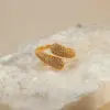 Wholesale Double-Headed Design Ring Open Design Vintage Gold-Plated Geometric Wide Ring Suitable For Women