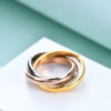 Wholesale selling ring stainless steel 3MM three ring three color ring lettering laser ring
