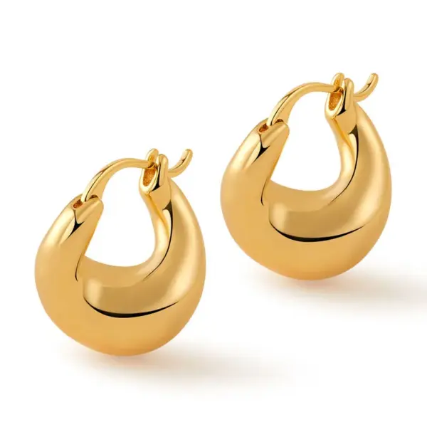 Wholesale Round Irregular Women's Earrings Multifunctional Copper Plated 18K Gold Geometric Glass Gemstone Jewelry