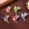 Wholesale Hummingbird Pin In Red Zinc Alloy Featuring Diamond Craftsmanship, Perfect For Independence Day