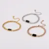 Wholesale Punk Style Black Mother Of Pearl Geometric Square Stainless Steel Bracelet All Over Stainless Steel