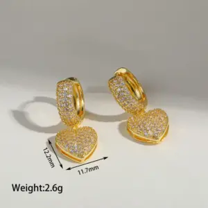 Golden Love Heart Earrings
