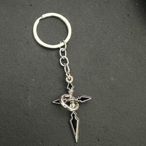 Cross keychain with ring