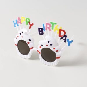 White birthday glasses / Free size