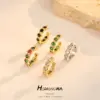 Wholesale For Women Clip Earrings In Copper With Zircon Inlay, 14K Real Gold Plated Finish