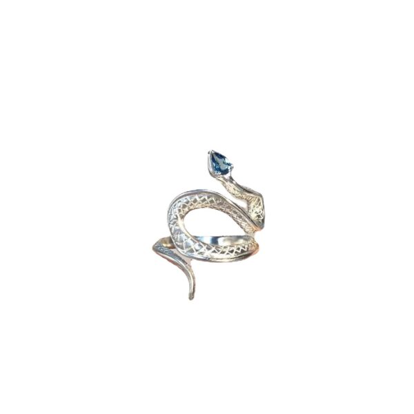 Wholesale Topaz Snake Ring Valentine's Day Gift Snake Silver Jewelry for Men and Women  Design Sense All-match Niche
