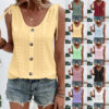 Wholesale Spring and Summer Women’s Sexy Casual Pure Color U-Neck Vest