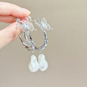 Silver butterfly earrings