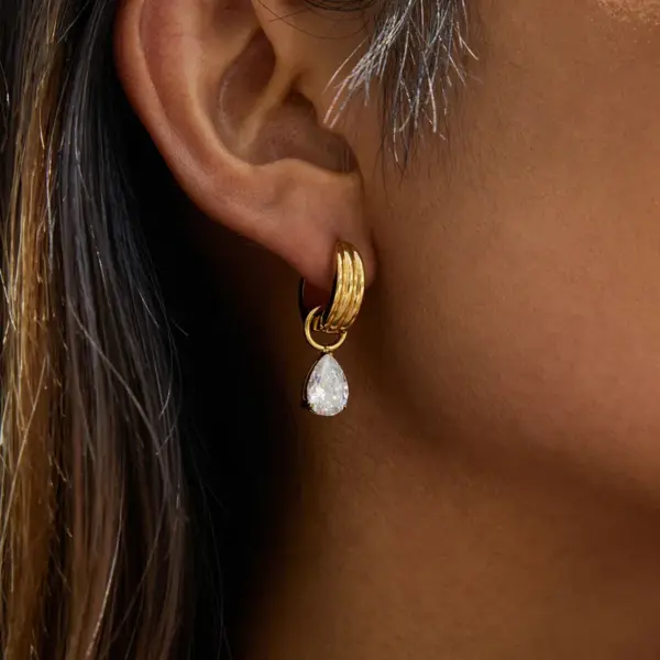 Wholesale 304 Stainless Steel Water Droplets PVD Coated 18K Real Gold Plated