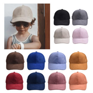 Wholesale ins foreign trade new children's solid color corduroy baseball cap European and American Amazon male and female baby outdoor peaked cap