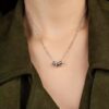 Wholesale Electroplated alloy Morse code adjustable silver necklace, choker, and pendant