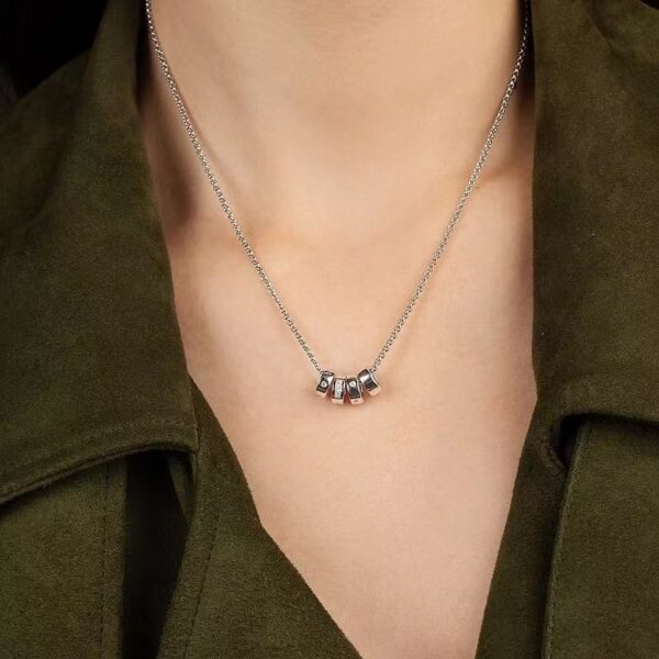Wholesale Electroplated alloy Morse code adjustable silver necklace, choker, and pendant