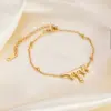 Wholesale PVD Coated Real Gold Plated Geometric Heart Shape 304 Stainless Steel Simple Style Waterproof Non Tarnish 304 Stainless Steel Bracelets