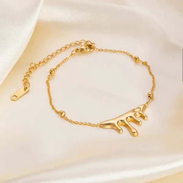 Wholesale PVD Coated Real Gold Plated Geometric Heart Shape 304 Stainless Steel Simple Style Waterproof Non Tarnish 304 Stainless Steel Bracelets