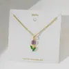 Wholesale PVD Coated Real Gold Plated 18K Gold Tulips 304 Stainless Steel Basic Simple Style Commute Waterproof Non Tarnish 304 Stainless Steel Lobster Trigger Clasp Closure Pendant Necklace