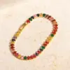 Wholesale 18K Gold Plated Copper High Color Retention Full Diamond Design Colorful Claw Setting Zircon Rectangular Mixed Color (Jewelry Metal Contrast) Fold