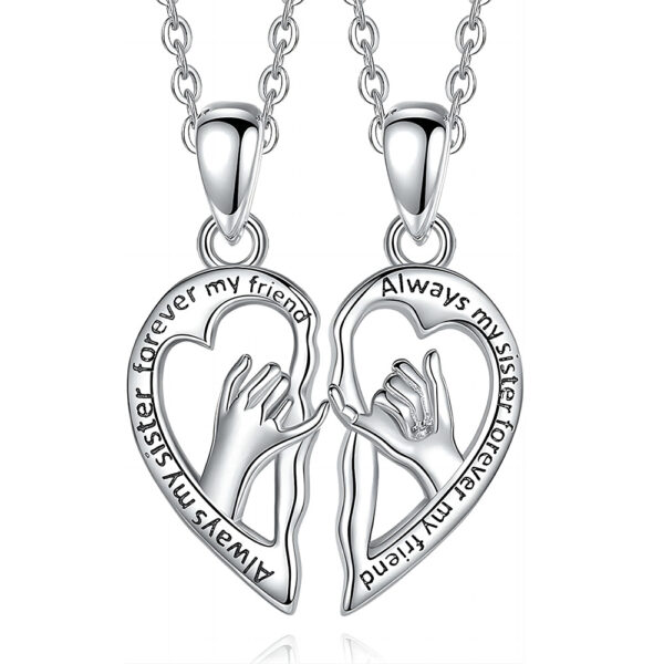 Wholesale  Heart-shaped Hand-in-hand NecklaceFashion Collarbone Chain Valentine's Day Pendant Friendship Necklace