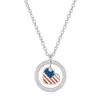 Wholesale Jewelry Ethnic Style Simple Style Heart Shape American Flag Titanium Steel Plating Pendant Necklace