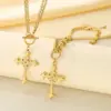 Wholesale Gothic Style Vintage Double Layered Stainless Steel Cross Bone Necklace Lobster Clasp Pendant Necklace For Women All Seasons