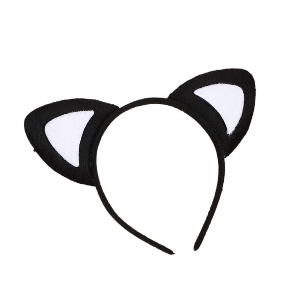 oly-9f953818c2d2f1bfdff36cb28022aecb Wholesale Black Cat Ear Headband Short Plush Cat Girl Headband Performance Headwear Halloween Decoration Supplies
