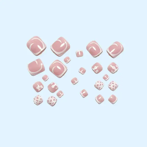 Wholesale Sweet Independence Day Stripe Resin Press-On Nails, Resin Nail Art Accessories For Stylish Nail Decoration