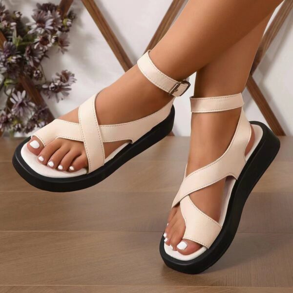 oly-9f9d7b4d02b279df835cdeff332f490c Wholesale Sandals for Women Summer Style Large Size Thick-Soled Thong Toe Round Toe Beach Shoes Anklet Buckle Strap Large Size Women's Sandals
