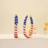 Wholesale 1 Pair Elegant Shiny American Flag Copper Alloy Earrings
