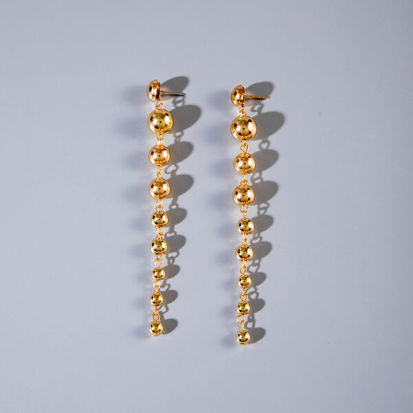 Wholesale jewelry fashion retro CCB personality metal round beads geometric tassel long earrings eardrop women