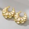 Wholesale Three-dimensional Geometric Earrings For Women In Copper With KC Golden Water Plating And 0.03µm Thickness