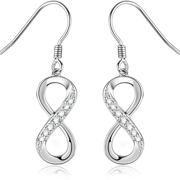 Wholesale Fashion S925 Silver Eight-Character Diamond-Studded Earrings European And American Style U-Shaped Design Electroplating Craft Animal Flag Letter/Letter Pattern Hoop Earrings
