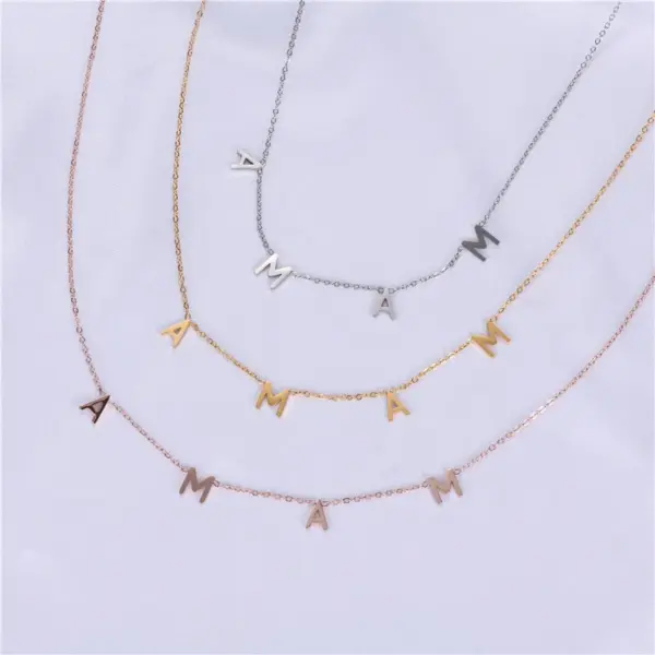 Wholesale Fashion Mama Letter Stainless Steel Plating Necklace