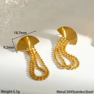 Long Bead Chain Earrings
