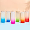 Wholesale Sublimation Mason Glass 12 oz16oz Coke Cup Cans Frosted Straws Single and Double Glass Bamboo Cover Cup