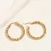 Wholesale 201 Stainless Steel Circle Spiral Stripe Electroplating Electroplating Simple Style Plating Gold Earrings