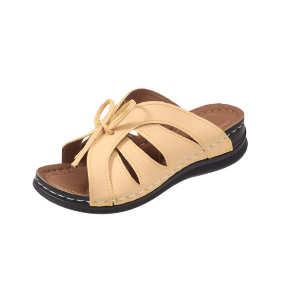 oly-9fea0d99fcb628d062483897a02547de Wholesale plus size summer thick bottom one-line breathable sewing line lace-up home sandals