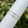 Wholesale Classic Elegant Style Shell Devil's Eye Oval Bracelet Fashion High-end Copper Plated 18K Gold Versatile Daily Wear Zircon Vacuum Plating (Fired In Furnace)