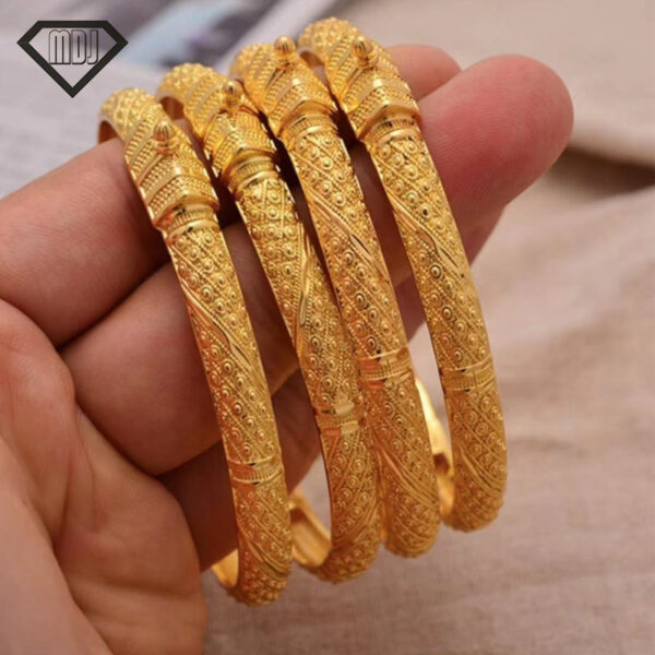 oly-a014ada32977c3bec3df92a3c8121e20 Wholesale Sand Gold Buckle Opening Gold Bracelet Women's Niche Exquisite Carving Craft Bracelet Live Carving Style
