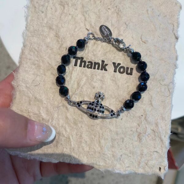 oly-a01e69fb9204db6aea7f7995b95c58ad Wholesale Satin Pearl Black Agate Bracelet Fashionable Cool Style Elegant Easiest for Match and White Bracelet for Women