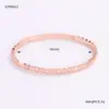 Wholesale Geometric Electroplated Copper Bangle For Women With Water Plating And Zircon Inlay