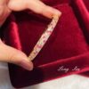 Wholesale Eco-friendly copper full diamond rose garden gradient pink diamond bracelet