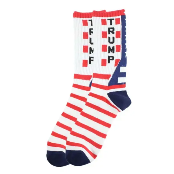 Wholesale Men's Independence Day Sport Cotton Stripe Socks For All Seasons, Comfortable And Breathable