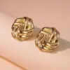 Wholesale 1 Pair Simple Style Commute Geometric 304 Stainless Steel Imitation Gold Electroplating Ear Studs